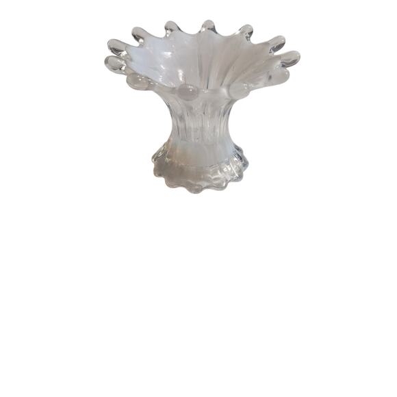 Fostoria White Opalescent Heirloom Glass candle holder. Luxurious, Classy - Picture 3 of 6